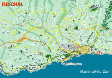 Funchal-kaart - vakantie madeira